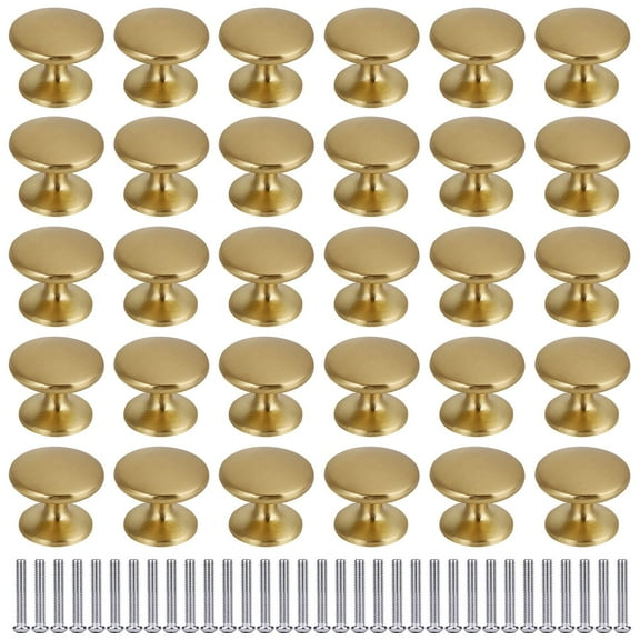 YIHATA 1 inch Drawer Knob, 30 Pack Kitchen Cabinet Knobs, Gold Dresser Knobs Drawer Pulls