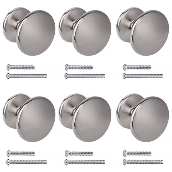 YIHATA 1 inch Drawer Knob, 6 Pack Kitchen Cabinet Knobs, Silver Dresser Knobs Drawer Pulls