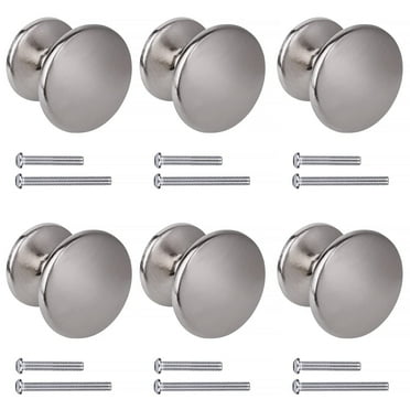 YIHATA 1 inch Drawer Knob, 6 Pack Kitchen Cabinet Knobs, Silver Dresser Knobs Drawer Pulls