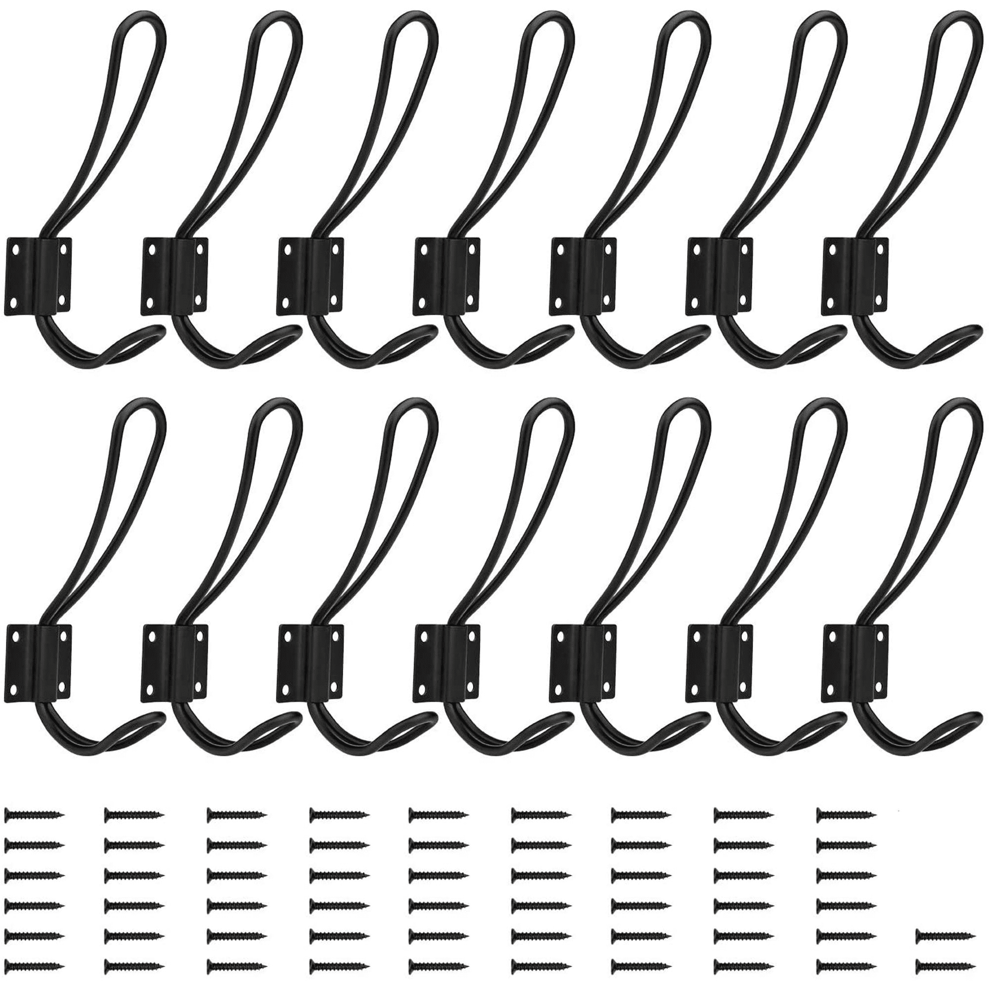 YIHATA 14 Pack Heavy Duty Coat Hooks, Wall Mounted Double Hangers with
