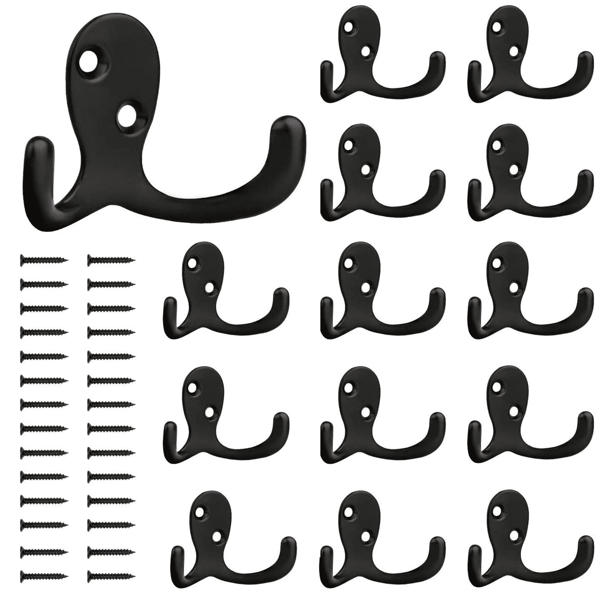 YIHATA 14pk Heavy Duty Hooks, Wall Mounted, 28 Screws, for Coats/Hats