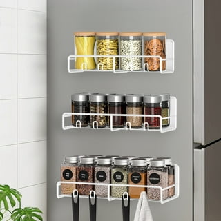 Alphyse Magnetic Spice Rack for Refrigerator, 11.8 Inch Adhesive Wall Mount  Spice Rack, Strong Magnetic Shelf for Refrigerator, Space Saving Kitchen