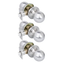 YIHATA 3 Pack Passage Doorknobs, Keyless Round Knob Set for Hallway or Closet, Interior Doorknobs, Satin Nickel Finish