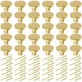 thumbnail image 1 of YIHATA 30 PCS Kitchen Cabinet Knobs Pulls, Brass Cabinet Knobs, Drawer Dresser Handles Cupboard Door Heavy Knobs, Kitchen Cabinet Hardware with Screws for Bathroom Drawer, 1 inch/25mm, Gold, 1 of 8