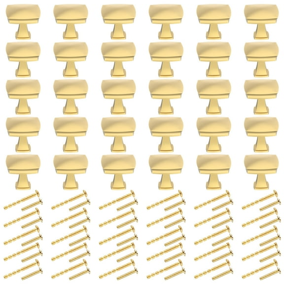 YIHATA 30 Pack 1-1/4" (30mm) Square Drawer Knob, Brass Kitchen Cabinet Knobs, Wide Dresser Knobs Drawer Pulls, Door Knobs Dresser Drawer Handles, Gold