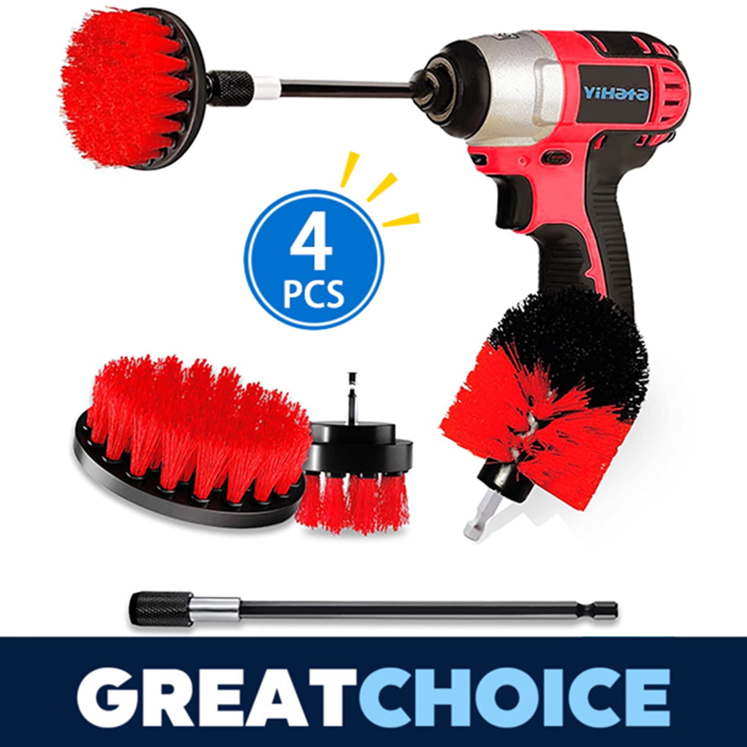 Drill Brush Attachment Set Power Scrubber Brush Bathroom Cleaning