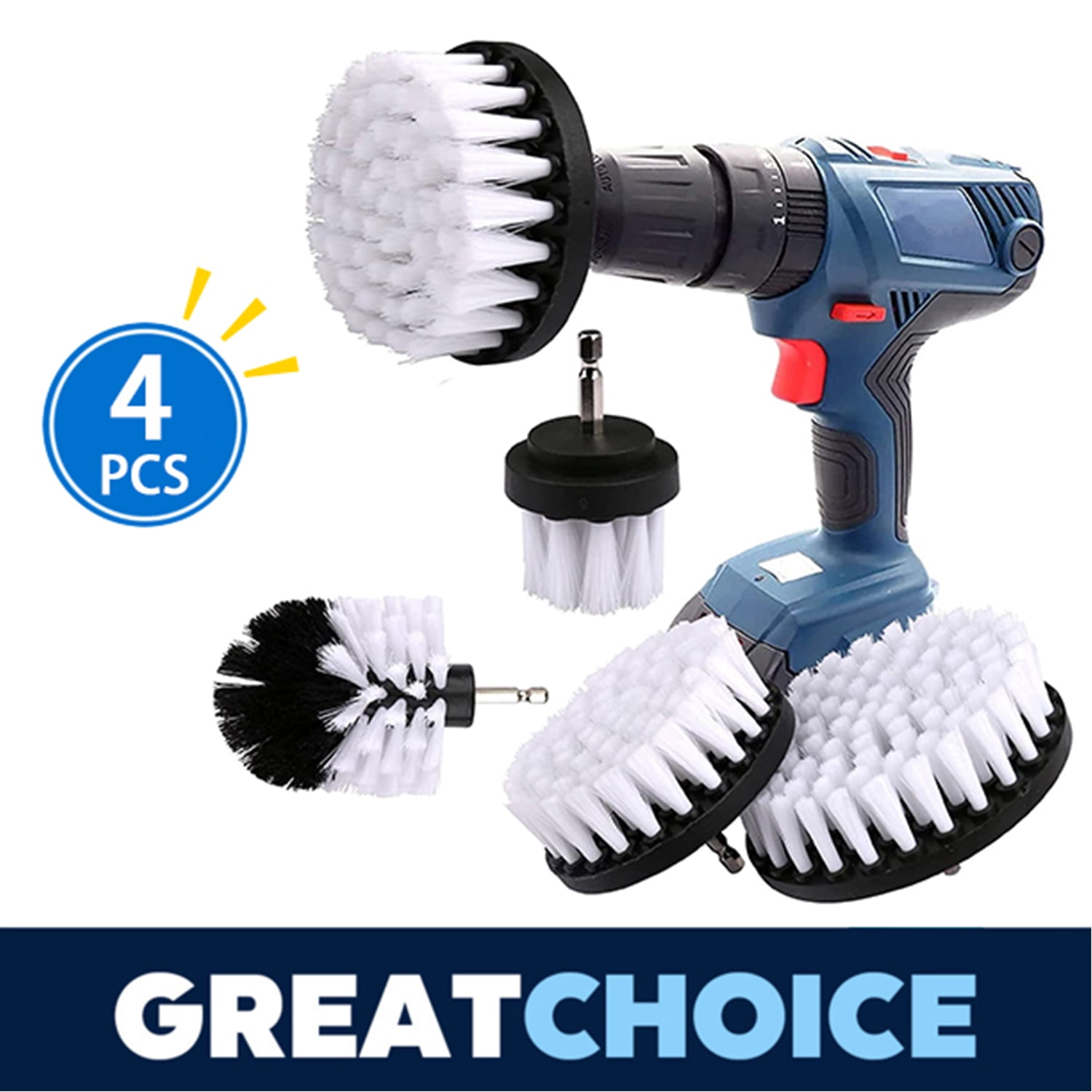 RevoClean® Ultimate 4 Piece Scrub Drill Brush Multi-Purpose Deep Cleaning  Kit 819358009395