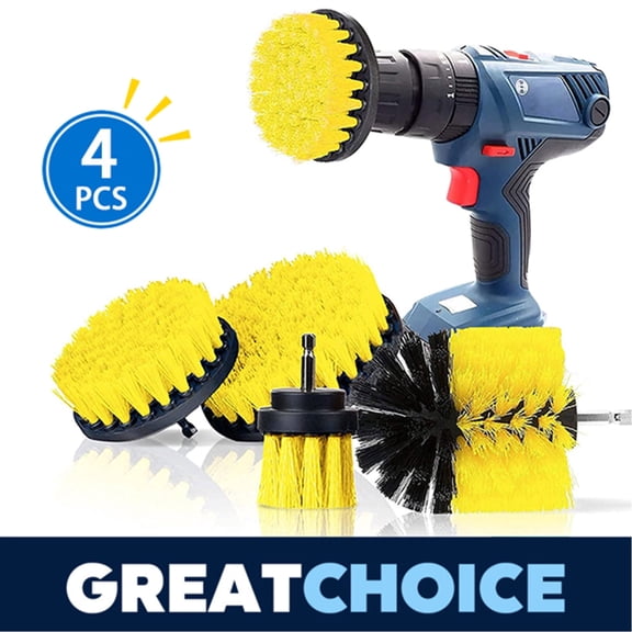 YIHATA 4 Pack Drill Cleaning Brush Attachments Power Scrubber All Purpose Drill Brush Set for Bathroom, Floor, Tub, Tile, Car Carpet, Kitchen, Marble, Ceramic Surface