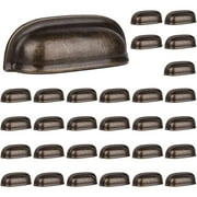 YIHATA Cabinet Drawer Pulls - Oil Rubbed Bronze Cabinet Pulls Handle, 64mm / 2.5 inch Screw Spacing (30 Pack)