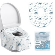 YIHATA Disposable Toilet Seat Covers - 20 Pack - Waterproof, Ideal for Kids and Adults – Extra Large, Individually Wrapped for Travel, Toddlers Potty Training in Public Restrooms (Stars)