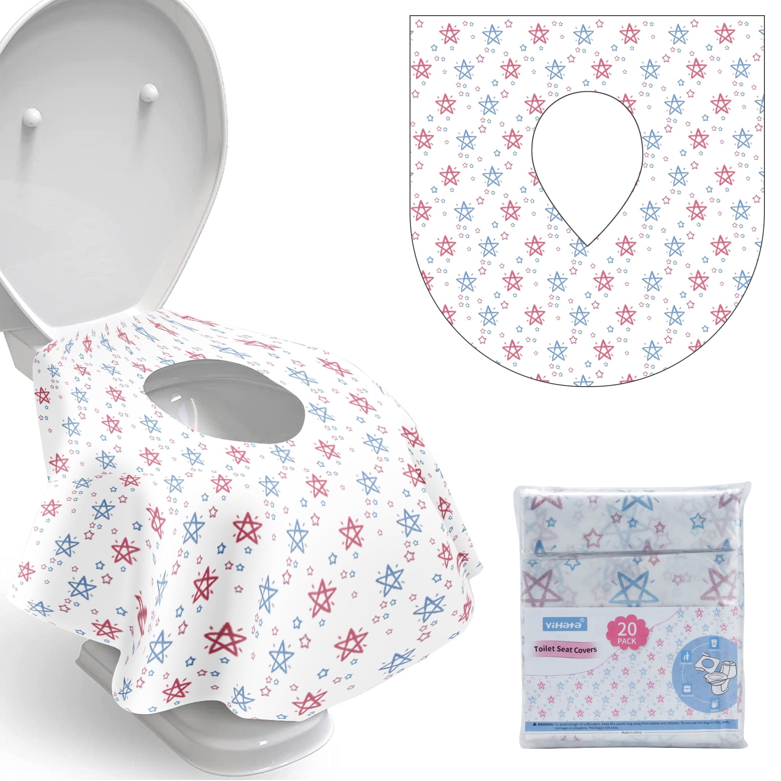 YIHATA Disposable Toilet Seat Covers 20 Pack Waterproof, Ideal for