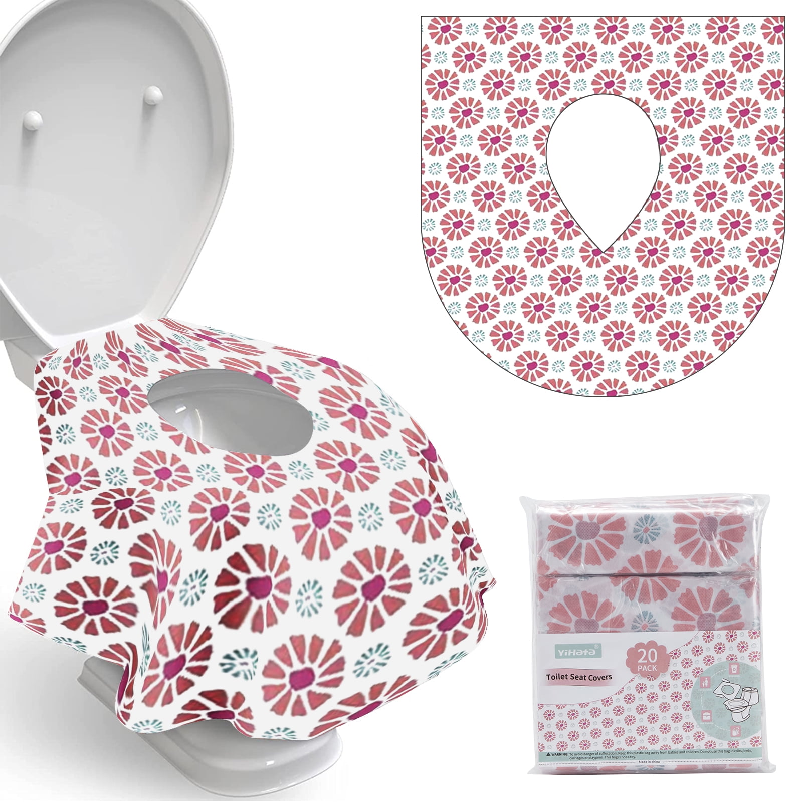 YIHATA Disposable Toilet Seat Covers 20 Pack Waterproof, Ideal for