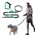 thumbnail image 1 of YIHATA Hands Free Dog Leash for Running Walking Training Hiking, Adjustable Waist Belt, Shock Absorbing, Ideal for Medium to Large Dogs(Green Black （new）), 1 of 8
