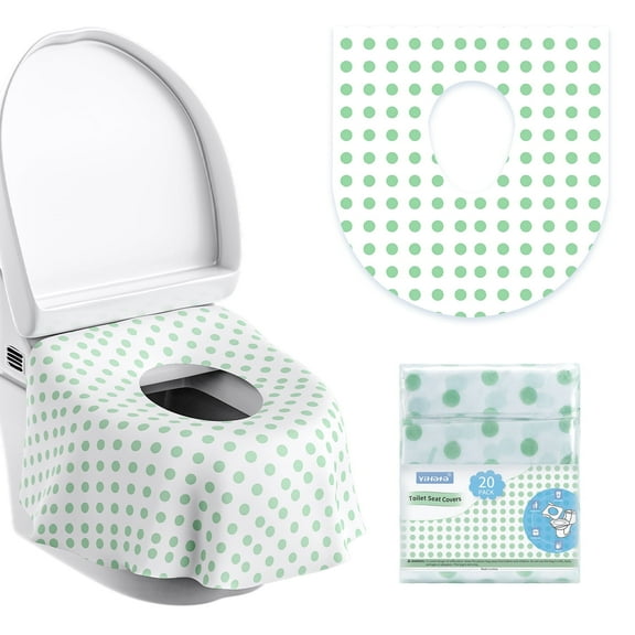 YIHATA Toilet Seat Covers Disposable - 20 Pack - Waterproof, Ideal for Kids and Adults – Extra Large, Individually Wrapped for Travel, Toddlers Potty Training in Public Restrooms (Wave point)