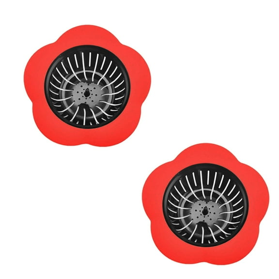 YIHNDIS 2 Pack Colors Floor Drain Tpr Sink Plug Kitchen Sink Filter Household Kitchen Sink Filter Screen (Red,One Size)
