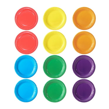 YIHONGMU 60Pcs 7 Inch Disposable Rainbow Paper Plates for Parties and Dinners
