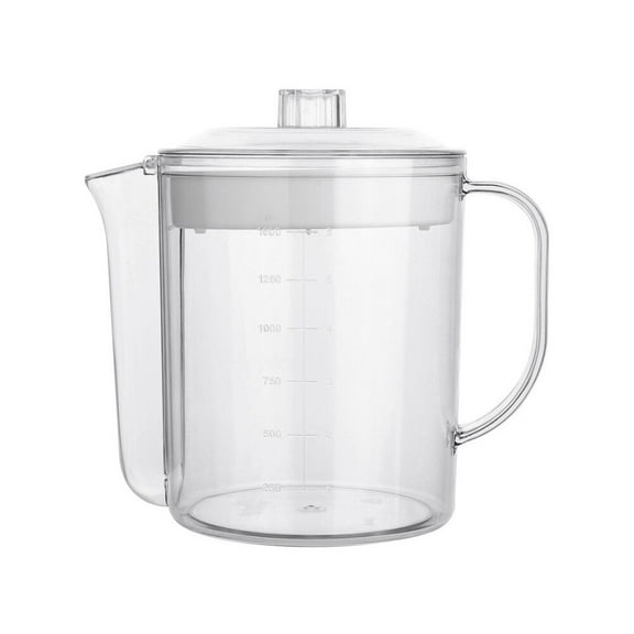 YIHONGMU Glass Gravy Separator with Filter Strainer 1500ml (White)