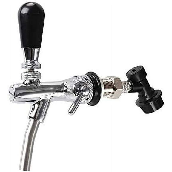 YIHOR Adjustable Beer Tap Faucet Stainless Steel Draft Beer Faucet Flow Controller Chrome Plating Shank G5/8 Tap Keg for Kegerator