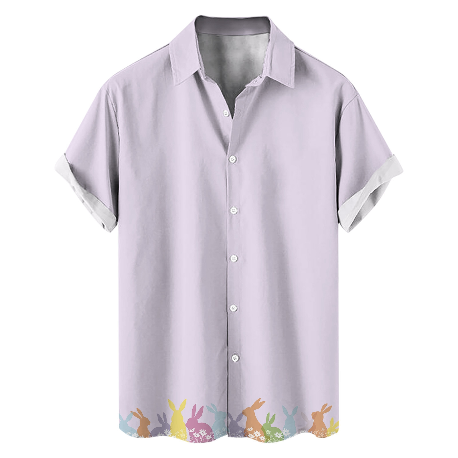 YIHWEI T Shirts for Men Black Pack Men's Easter Rabbit Print Short