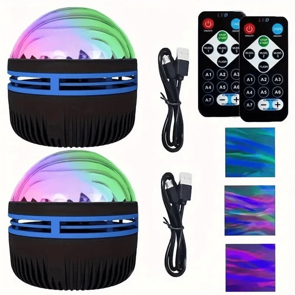 YIIYRY 2-Pack Northern Lights Projector for Bedroom,Night Light for Kids,Northern Lights & Ocean Wave Projector with Remote Control,Room Decor,Birthday,Valentine's Day Gift