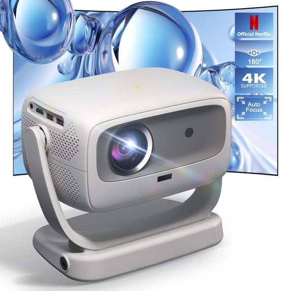 YIIYRY Movie Projector for Outdoor Use,300" Screen Home Theater Mini Projector with WiFi 6 Bluetooth 4K Support,Native 1080P,Smart Portable Proyector with Stand,Work with Phone/HDMI/Laptop