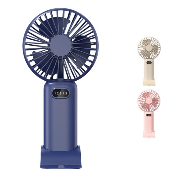 YIJIA 6.3 Inch Rechargeable Mini Handheld Fan With Detachable Phone Stand Base, Multi-Speed Portable Cooling Fan For Outdoor Commute Dining Travel, 1 Pack