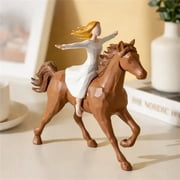 YIJIA Horse Themed for and Girls Cool Sculptures Figurines Birthday Lovers Teenage Figurine Khaki 5.91in