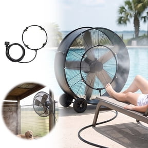 YIJIA Low Pressure Outdoor Fan Mist System 9.84FT Water Spray Cooling Kit Black Patio Garden Fan Accessory Single Unit