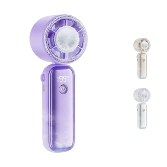YIJIA Silent Rechargeable Turbo Handheld Fan Plastic Digital Temp Readout Portable Outdoor Personal Air Cooler 7.01x3.15x3.15 Inches 1 Unit