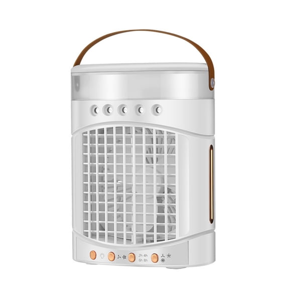 YIJIA USB Rechargeable Mist Spray Desk Fan ABS Portable Humidifying Air Cooler With Visible Water Tank Carry Handle 5.12x8.46x10.24 Inches 1 Unit