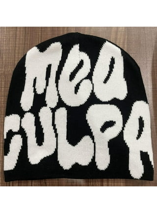 YIJIARAN Graphic MEA CULPA Men Women Beanie Ideal Gift Culpa Knit Beanie  Unisex Hip Hop Rap Street Hat