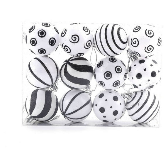 YIKA 1 Box Of Christmas Ball Set Christmas Tree Window Display Shopping Mall Decoration Pendant White