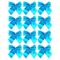 YIKA 12PC 2.17In Mini Christmas Tree Hanging Ornaments - Christmas Bows & Ribbon Decor, Ideal Christmas Decorations for Christmas Tree Decorations & Gift Wrapping​ Blue