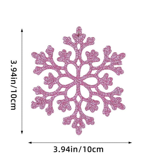 YIKA 12pcs Christmas Decorations 10CM Snowflake Plastic Snowflake Christmas Tree Decoration Hollow Snowflake Pendant Christmas Decoration C