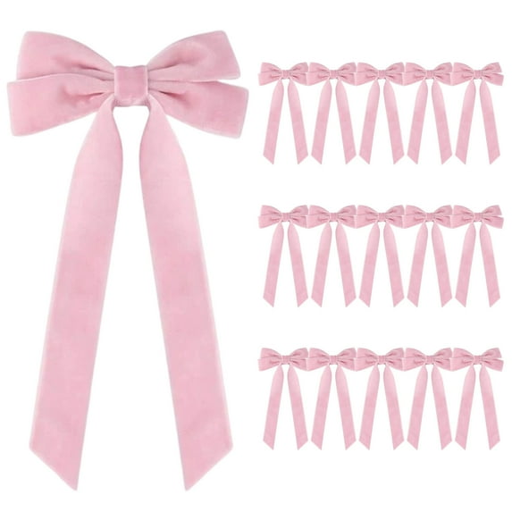 YIKA 16pcs Velvet Christmas Bows For Christmas Tree Wreath Gift Wrap Crafts Wedding Party Bows For Snack Bags Baking Candy Bags Home Decoration Christmas Bows And Ribbons