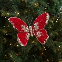 YIKA 1Pcs Christmas Tree Decoration Sparkling Butterflies Accessories With Clips Christmas Flowers/Wedding/Festival Scene Decoration Props Christmas Decoration Christmas Decorations F