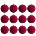 thumbnail image 1 of YIKA 1pc Velvet Balls Ornaments 3.25-Inch For Christmas Tree Baby Shower Girls First Christmas Decorations Birthday Party Red, 1 of 9