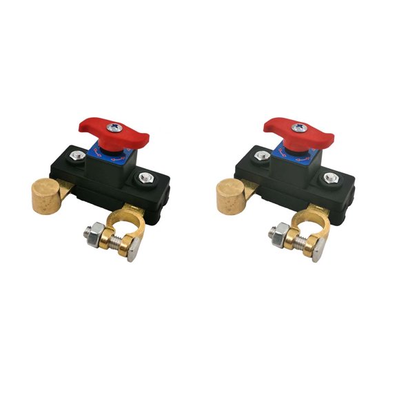 YIKA 2 Pack Battery Disconnect Switch Top Post, 12V/24V Heavy Duty Kill Switch, Corrosion-Resistant Power Cut Off Isolator for Car, RV, Boat, Truck Prevent Battery Drain & Extend Battery Life