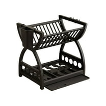 YIKA 2-Tier Dish Drying Rack And Drainboard Set Large Dish Racks for Kitchen Counter Detachable Dish Drainers with Hooks Cutlery Utensil Holders Drying Rack Kitchen for Plates Dishes