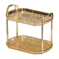 YIKA 2-Tier Double-Layer Desk Organizer - Multi-Purpose Storage Dispenser Mail Rack Glass Plastic Shelf for Kitchen Bathroom Countertop Desktop Cosmetic Stationery Spice Home Essentials