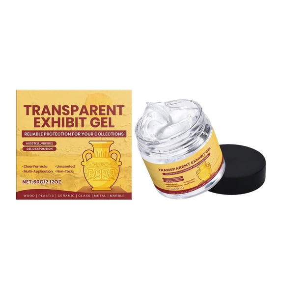 YIKA 2 oz Clear Exhibit Gel, Reusable Museum Exhibit Putty to Keep Collections in Place, Removable & No Residue Exhibit Wax Fixed Decorations and Collection to Prevent Falling, Vibration
