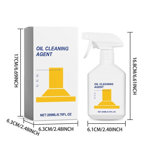 YIKA 200ml Kitchen Heavy Oil Cleaner - Effective Oil Remover for Countertops, Ovens & Greasy Kitchen Surfaces White