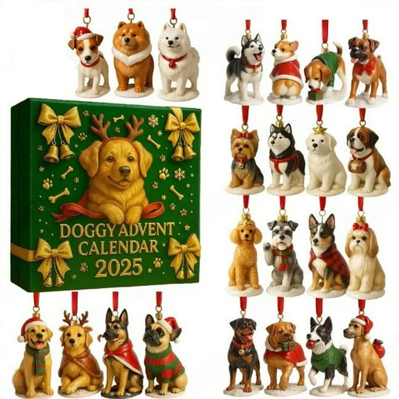 YIKA 2025 Cats And Dogs Advent Calendar - Feline & Canine Themed Holiday Countdown Calendar, Cute Christmas Decor for Pet Lovers, Adorable Gift for Homes with Cats Dogs