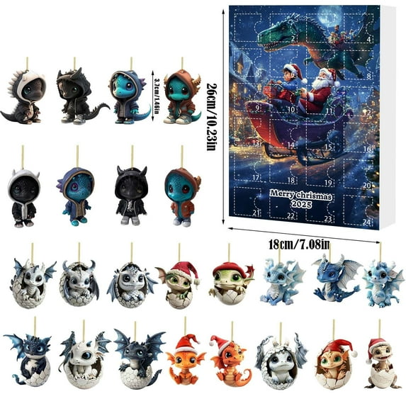 YIKA 2025 Christmas Countdown Calendar Cute Acrylic Decoration Holiday Gifts Box For Family Friend Christmas Decoration