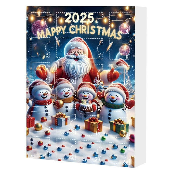 YIKA 2025 Christmas Countdown Calendar Cute Acrylic Decoration Holiday Gifts Box For Family Friend Christmas Decoration