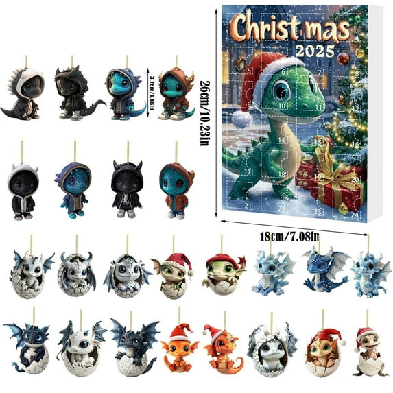 YIKA 2025 Christmas Countdown Calendar Cute Acrylic Decoration Holiday Gifts Box For Family Friend Christmas Decoration