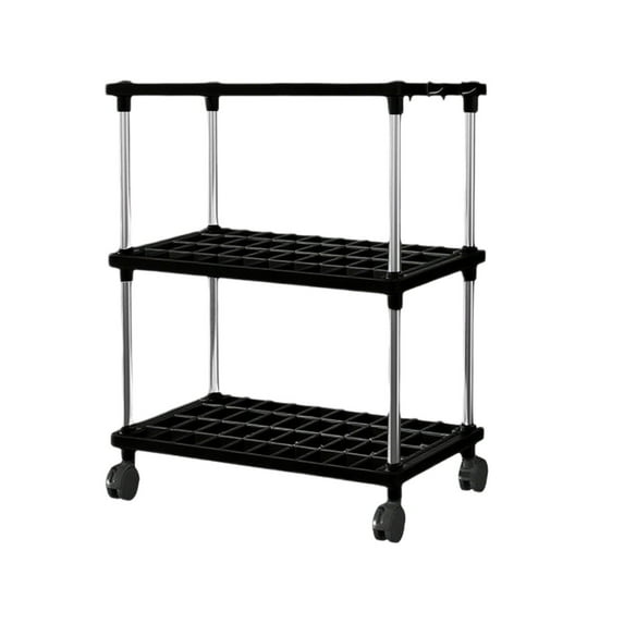 YIKA 3-Tier Mobile Storage Cart - Adjustable Rolling Shelves on Wheels for Kitchen Bathroom Office Living Room Storage Rack Organizer Cart