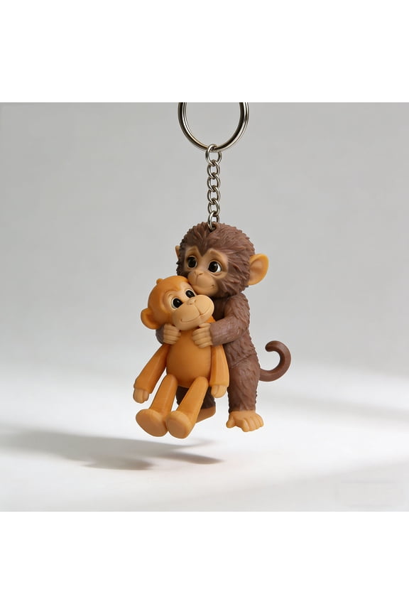 3D Monkey Statue Keychain Decoration for Adults, Vintage Bronze Keychain with Gift Box, Artistic Key Holder for Home Office Car & Gifts