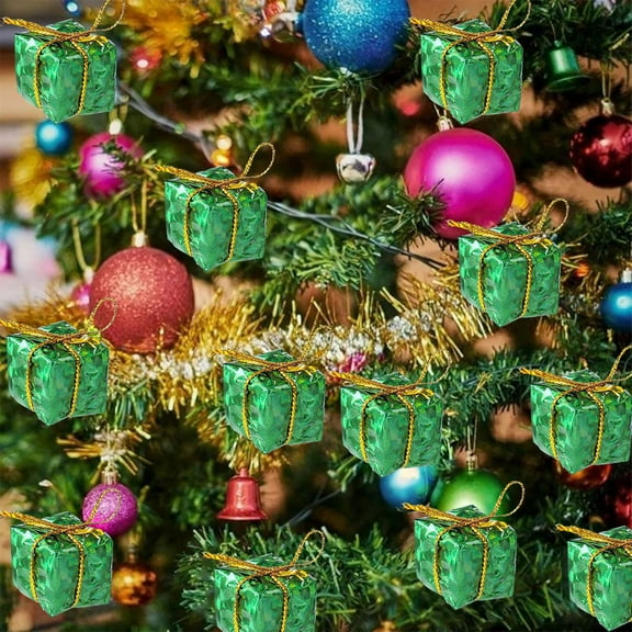 YIKA 3in Gift Box Christmas Tree Ornament Pendant Christmas Daily Necessities Gift Package Christmas Foam Gift Package Christmas Decoration Green