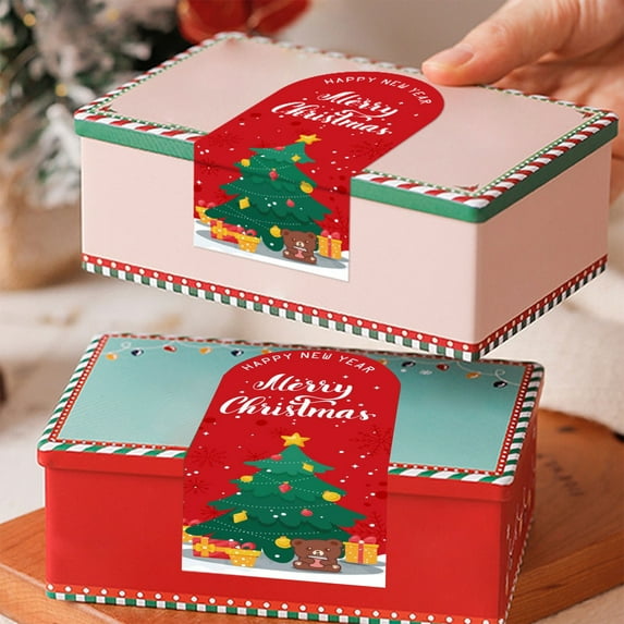 YIKA 50 Stickers/pack Christmas Stickers Merry Christmas Sealing Stickers Gift Box Packaging Decorative Labels Greeting Card Gift Bag Sticker Decoration Christmas Decorations A